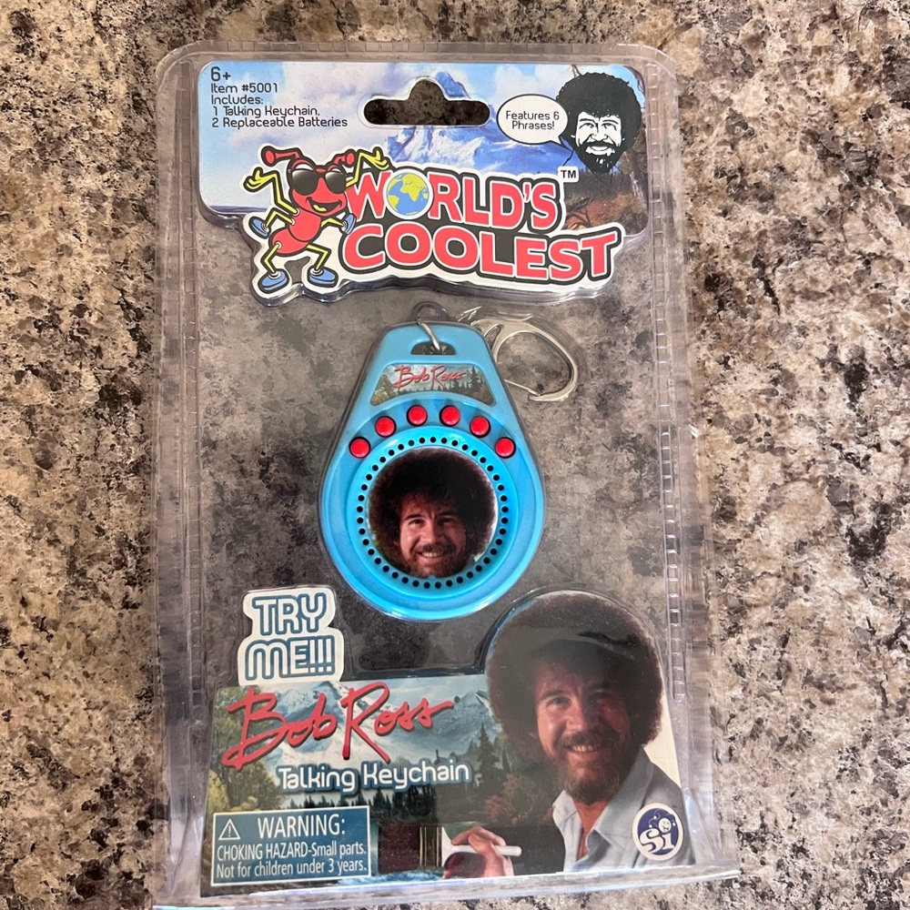 NIB Bob Ross World's Coolest Talking Keychain